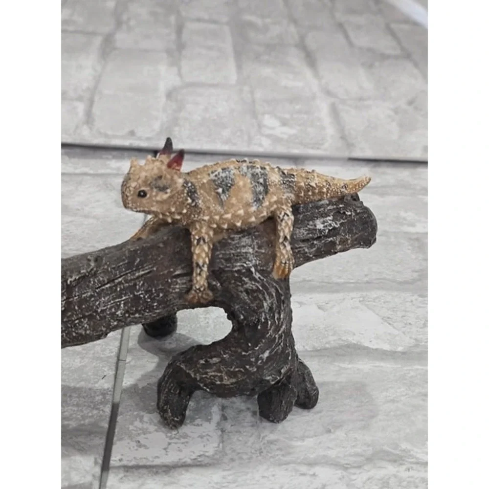 Reptile Cage Cccessories Texas Horned Lizards On‎ Tree Stump